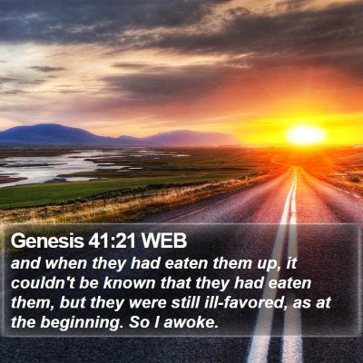 Genesis 41:21 WEB Bible Verse Image