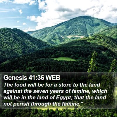 Genesis 41:36 WEB Bible Verse Image