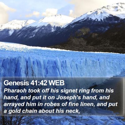 Genesis 41:42 WEB Bible Verse Image