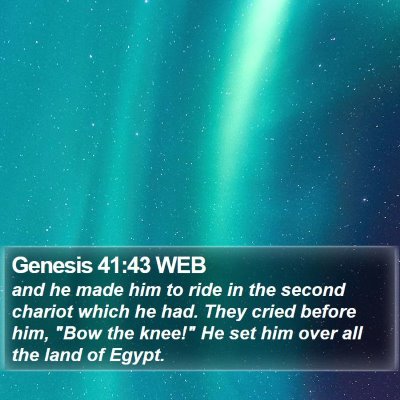 Genesis 41:43 WEB Bible Verse Image