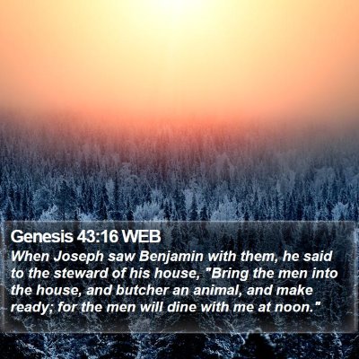 Genesis 43:16 WEB Bible Verse Image