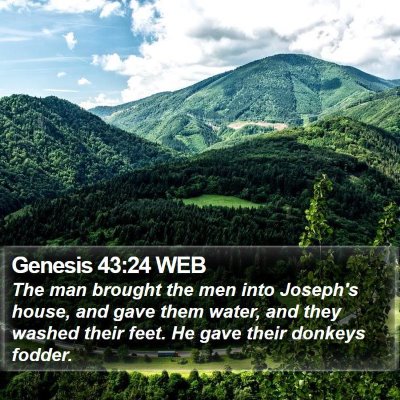 Genesis 43:24 WEB Bible Verse Image