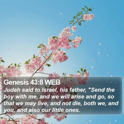 Genesis 43:8 WEB Bible Verse Image