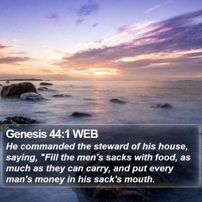 Genesis 44:1 WEB Bible Verse Image