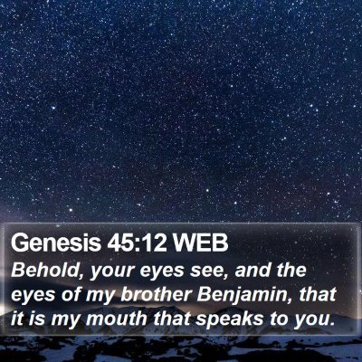 Genesis 45:12 WEB Bible Verse Image