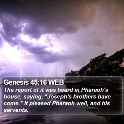 Genesis 45:16 WEB Bible Verse Image
