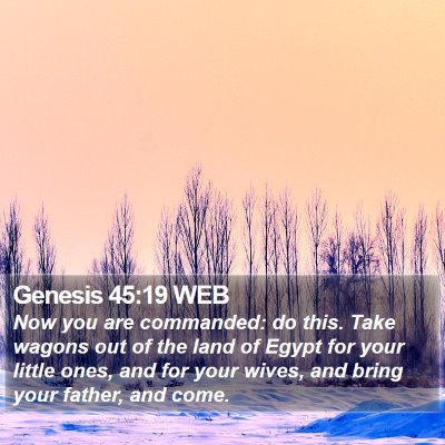 Genesis 45:19 WEB Bible Verse Image
