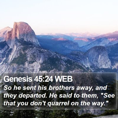 Genesis 45:24 WEB Bible Verse Image