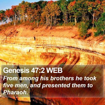 Genesis 47:2 WEB Bible Verse Image
