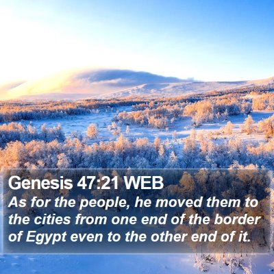 Genesis 47:21 WEB Bible Verse Image