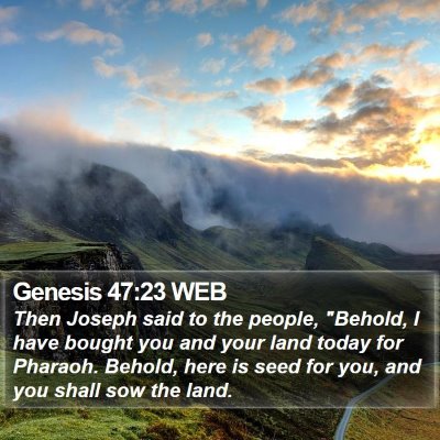 Genesis 47:23 WEB Bible Verse Image
