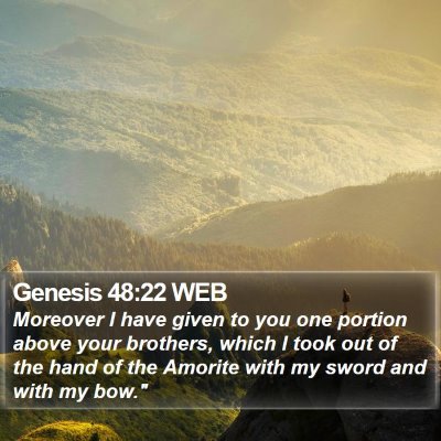 Genesis 48:22 WEB Bible Verse Image