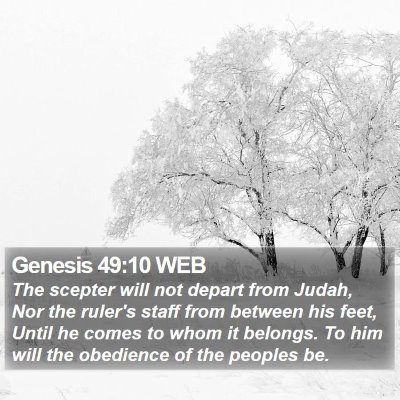 Genesis 49:10 WEB Bible Verse Image
