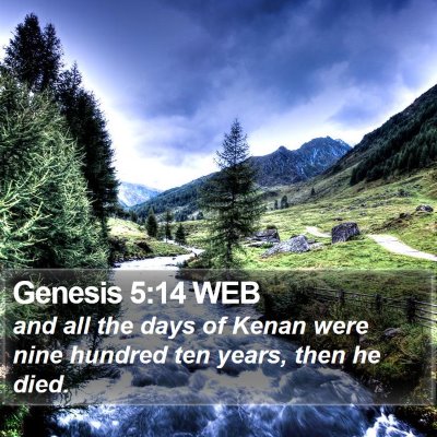 Genesis 5:14 WEB Bible Verse Image