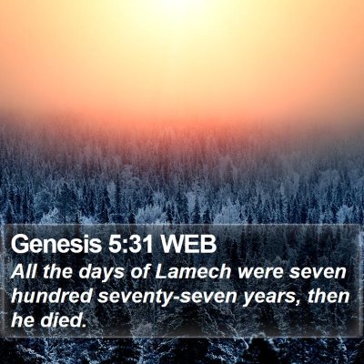 Genesis 5:31 WEB Bible Verse Image