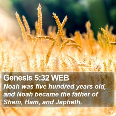 Genesis 5:32 WEB Bible Verse Image