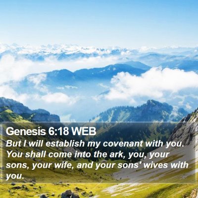 Genesis 6:18 WEB Bible Verse Image