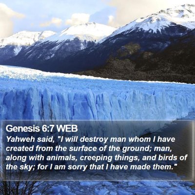 Genesis 6:7 WEB Bible Verse Image