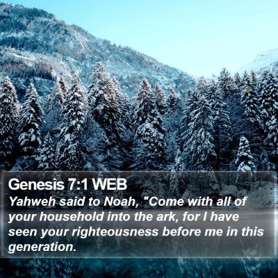 Genesis 7:1 WEB Bible Verse Image
