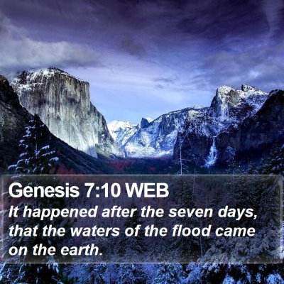 Genesis 7:10 WEB Bible Verse Image