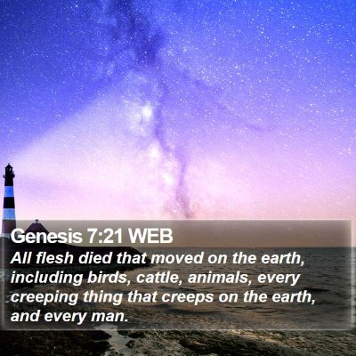 Genesis 7:21 WEB Bible Verse Image