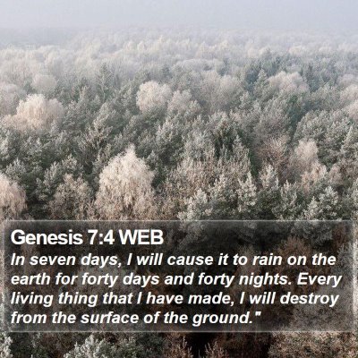 Genesis 7:4 WEB Bible Verse Image