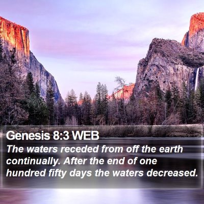 Genesis 8:3 WEB Bible Verse Image