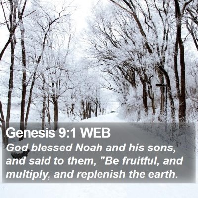 Genesis 9:1 WEB Bible Verse Image