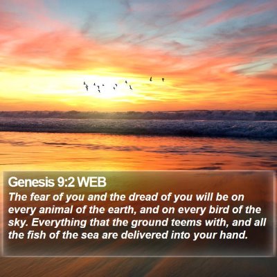Genesis 9:2 WEB Bible Verse Image