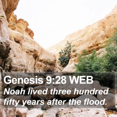 Genesis 9:28 WEB Bible Verse Image