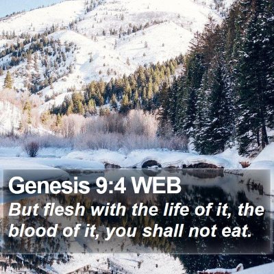 Genesis 9:4 WEB Bible Verse Image