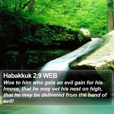 Habakkuk 2:9 WEB Bible Verse Image