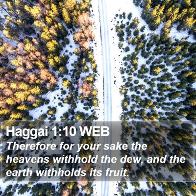 Haggai 1:10 WEB Bible Verse Image