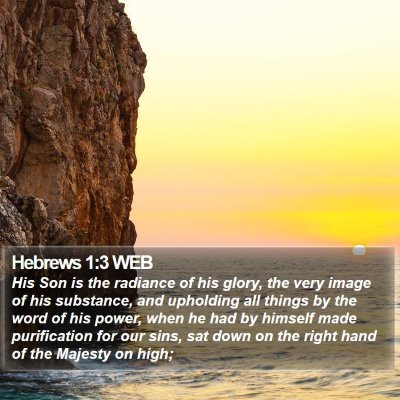 Hebrews 1:3 WEB Bible Verse Image