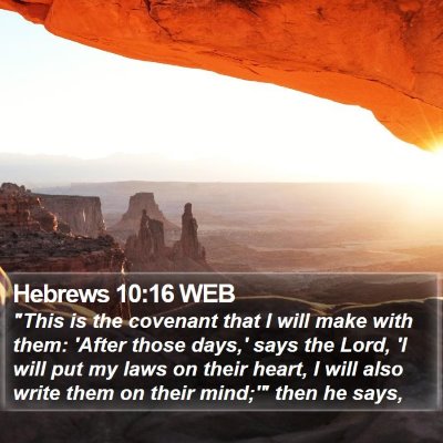 Hebrews 10:16 WEB Bible Verse Image