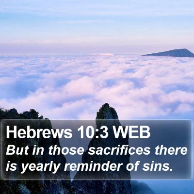 Hebrews 10:3 WEB Bible Verse Image