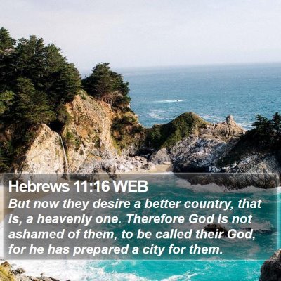 Hebrews 11:16 WEB Bible Verse Image