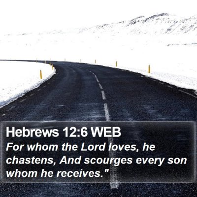 Hebrews 12:6 WEB Bible Verse Image