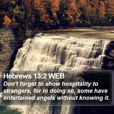 Hebrews 13:2 WEB Bible Verse Image