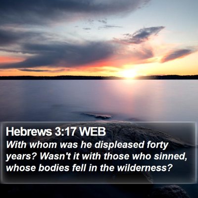 Hebrews 3:17 WEB Bible Verse Image