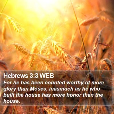 Hebrews 3:3 WEB Bible Verse Image