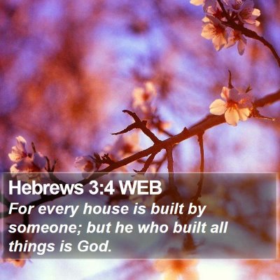 Hebrews 3:4 WEB Bible Verse Image