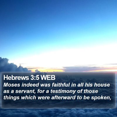 Hebrews 3:5 WEB Bible Verse Image