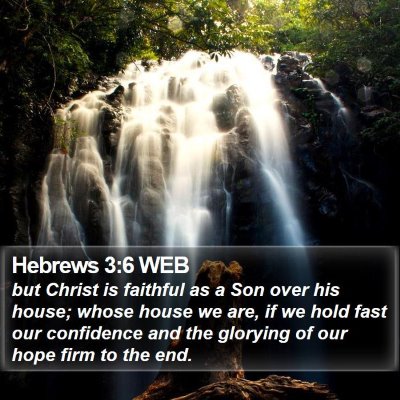 Hebrews 3:6 WEB Bible Verse Image