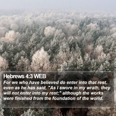 Hebrews 4:3 WEB Bible Verse Image