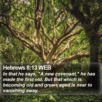 Hebrews 8:13 WEB Bible Verse Image