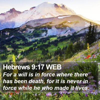 Hebrews 9:17 WEB Bible Verse Image