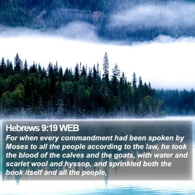 Hebrews 9:19 WEB Bible Verse Image