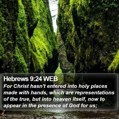 Hebrews 9:24 WEB Bible Verse Image