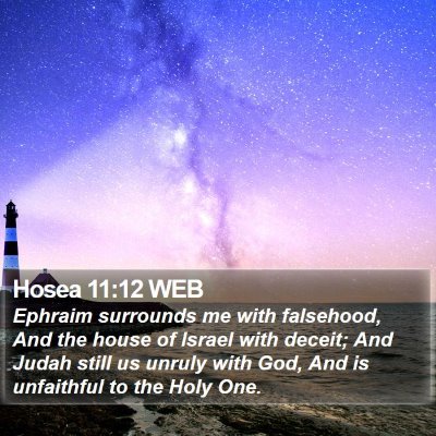 Hosea 11:12 WEB Bible Verse Image